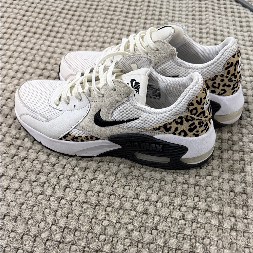Nike Women's Air Max Sneakers - White and Leopard Print